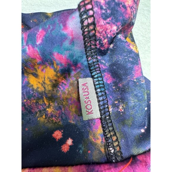 KOS USA Women's L Athletic Compression Running Leggings Galaxy Neon Color - Picture 7 of 12